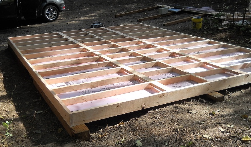 Build shed floor on skids